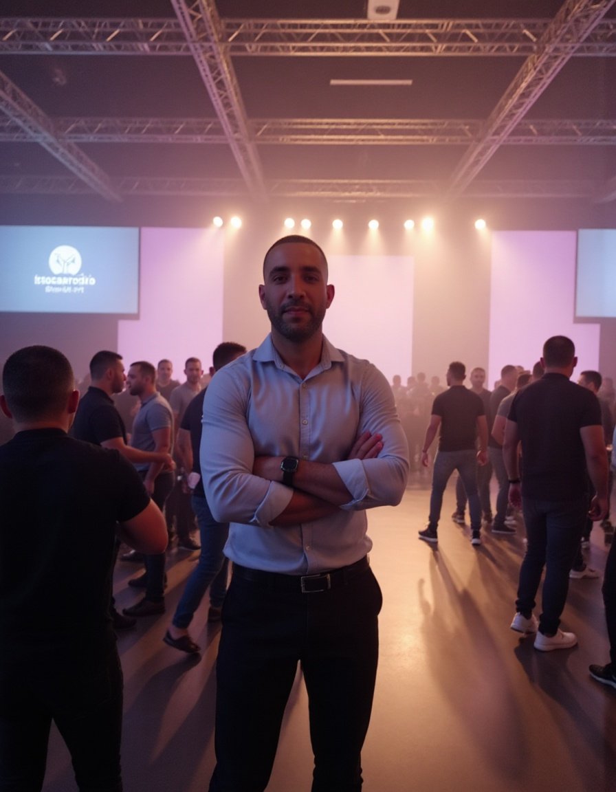 Produtor executivo realizando visita técnica para evento corporativo em Salvador Bahia